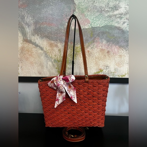 Handbags - Patricia Nash Coral Woven Tote Bag